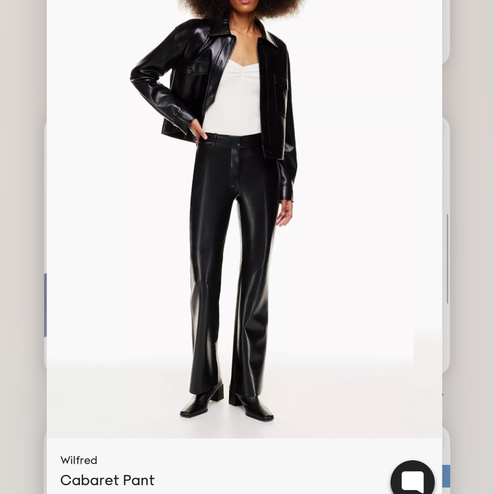 Aritzia Wilfred Cabaret Black leather pant